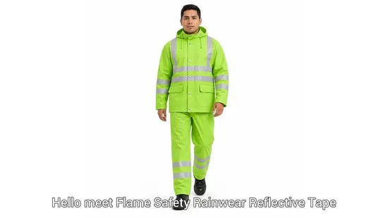 Safety Rainwear Reflective Collar Durable Rainwear Seam