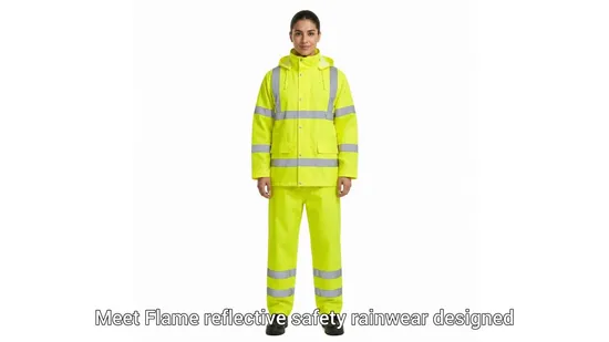Reflective Safety Rainwear with Stain Resistant Hem and Sleeves for Clean