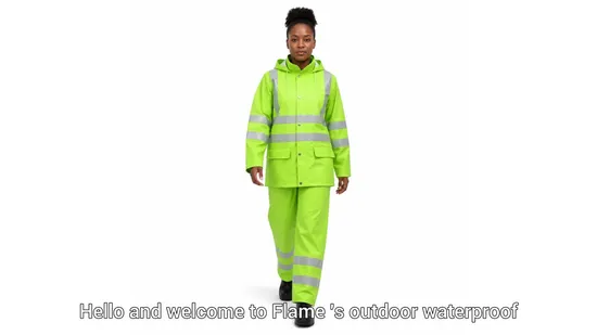 Reflective Safety Workwear Durable Rainwear Oxford Fabric Seam